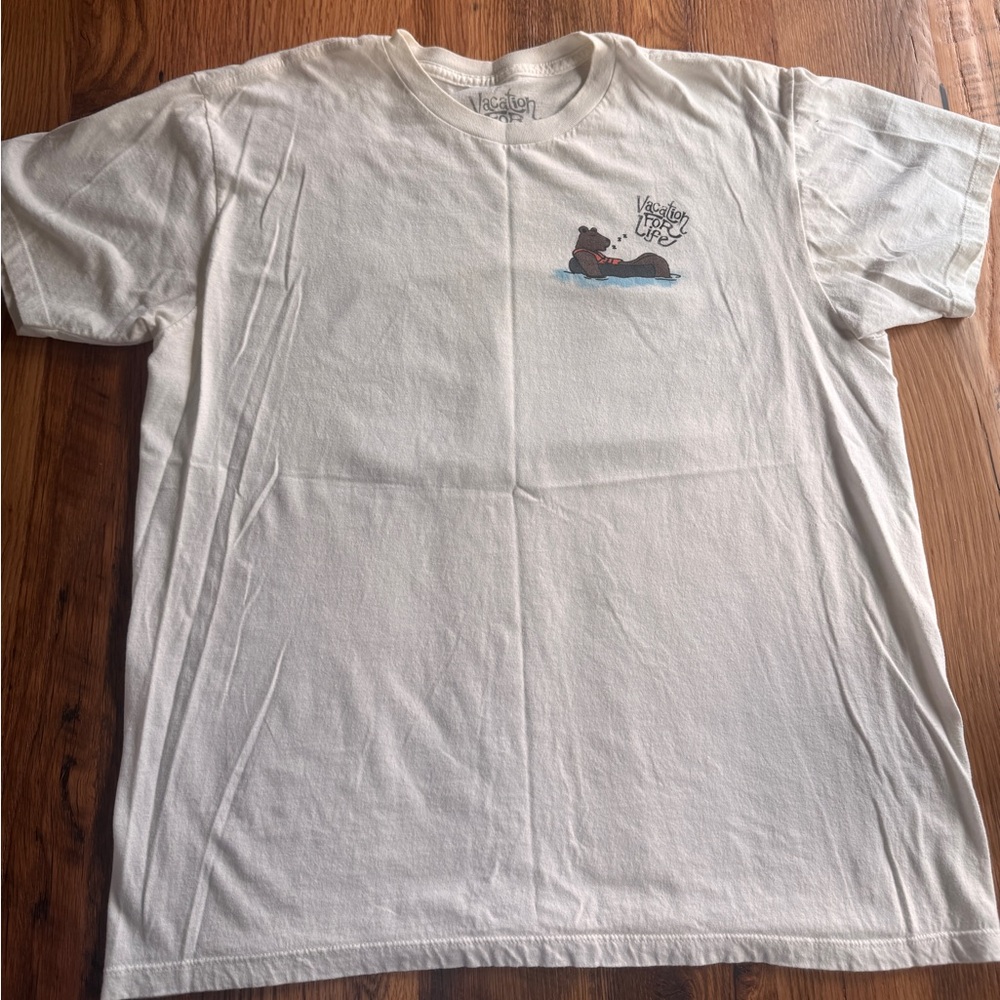 Vacation for life white t-shirt